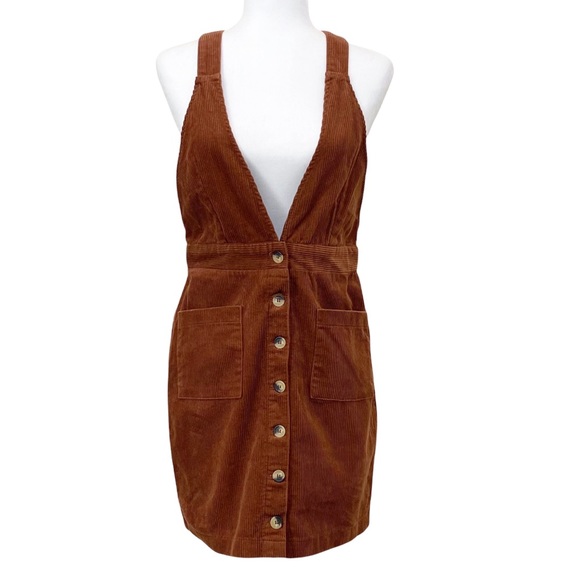Indigo Rein Dresses & Skirts - Indigo Rein Corduroy Mini Jumper Dress Button Front Criss Cross Back 7/27